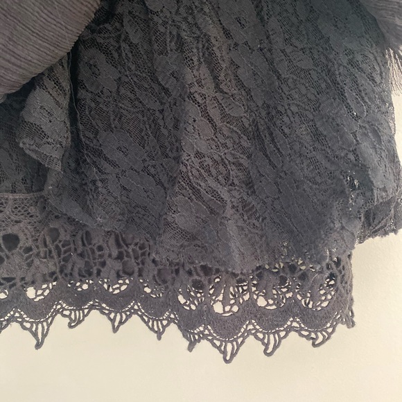 Free People Black Two-tiered Dress Lace embroidery - Picture 9 of 15